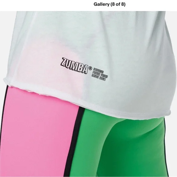 Zumba Wear Women’s Top Cold Shoulder “ Smile Added Daily” White or Black - Picture 3 of 3